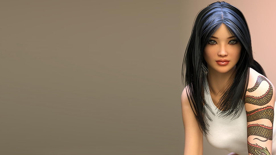 female character illustration, CGI, render HD wallpaper