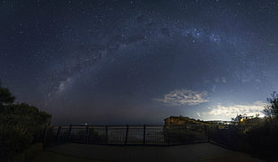 stardust, landscape, night HD wallpaper
