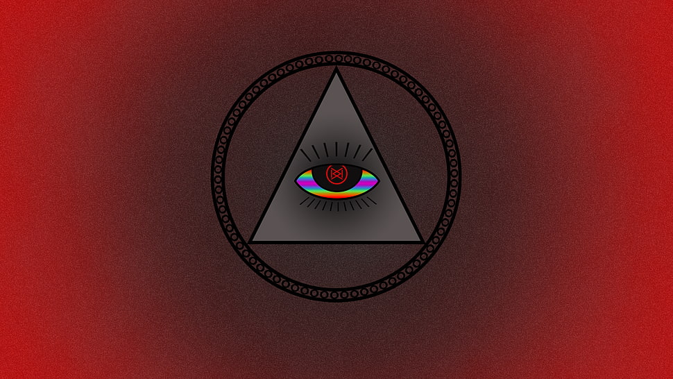 round red and gray illustration, Illuminati, eyes HD wallpaper