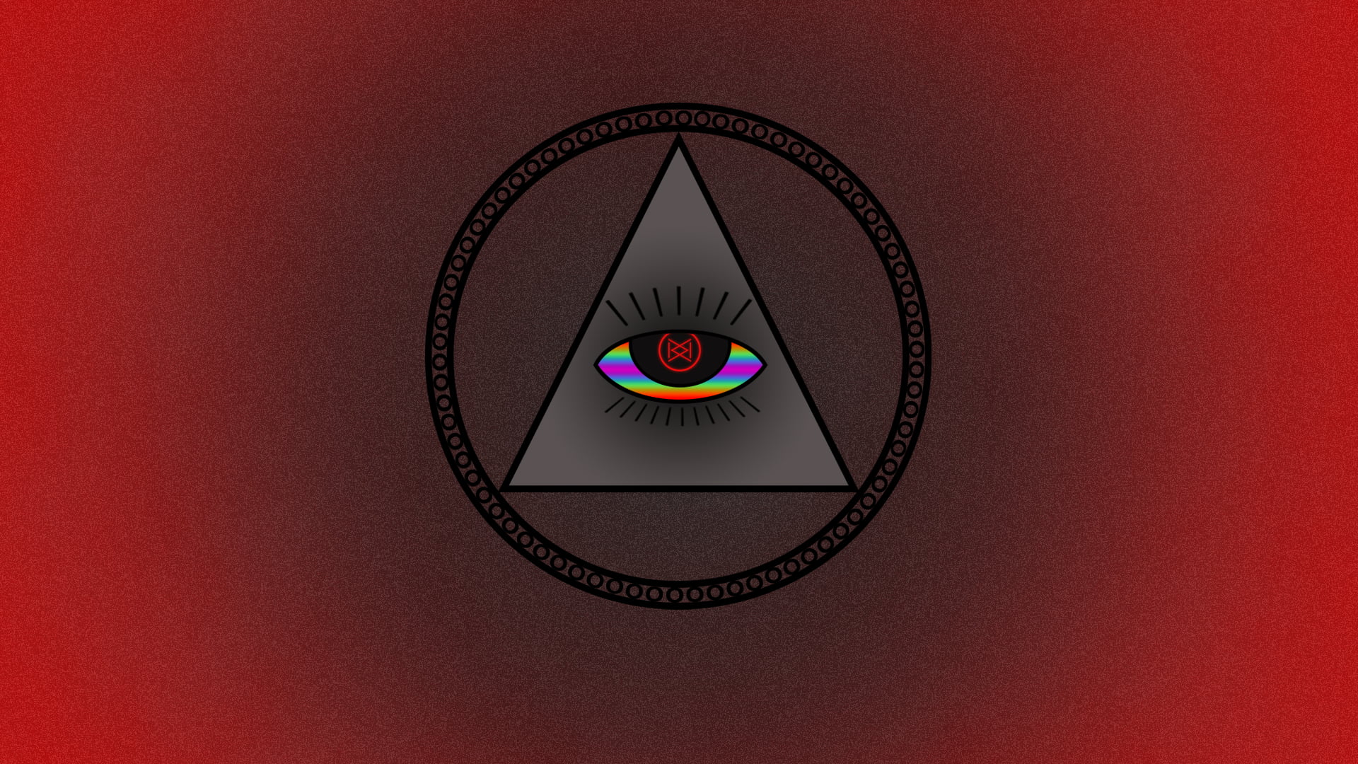 round red and gray illustration, Illuminati, eyes