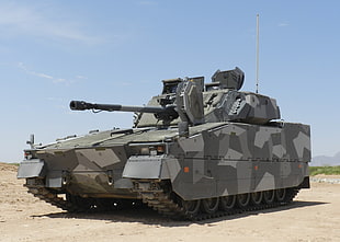 gray and black outboard motor, CV9035, infantry fighting vehicle