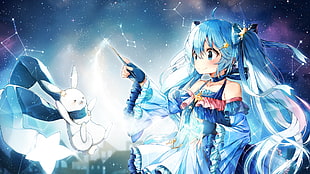 Vocaloid, Hatsune Miku, Yuki Miku, blue clothing HD wallpaper