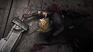 animated character wallpaper, Final Fantasy VII: Advent Children, Cloud Strife, Final Fantasy 7: Advent Children, color correction HD wallpaper