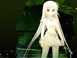 female white haired anime character