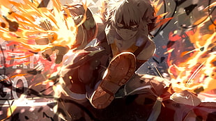 white haired male anime character, Boku no Hero Academia HD wallpaper