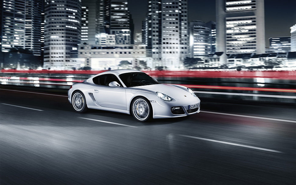 silver coupe, car, Porsche HD wallpaper
