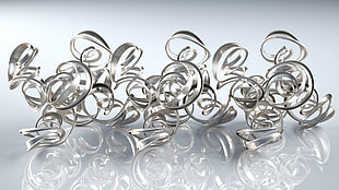 silver swirl ornaments HD wallpaper