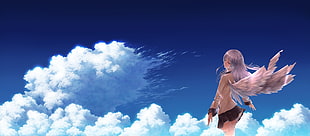 anime woman with wings in heaven wallpaper