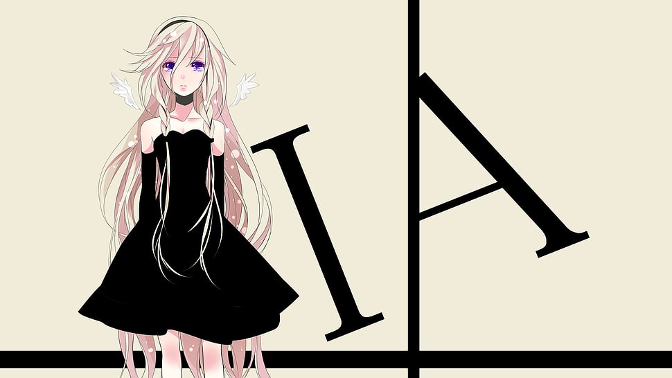 Anime character wearing black dress HD wallpaper