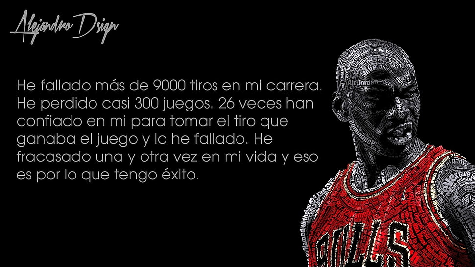 Michael Jordan, typographic portraits, Michael Jordan, basketball, Chicago Bulls HD wallpaper