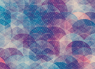 blue pink white and red abstract illustration