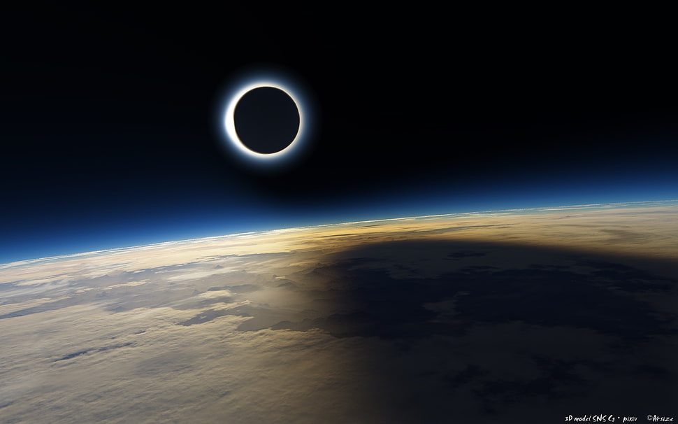 moon illustration, eclipse , space, Earth HD wallpaper