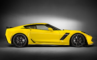 yellow coupe, 2015 Chevrolet Corvette Z06, Chevrolet Corvette Z06, car, yellow cars
