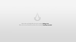 Assassin's Creed logo, video games, digital art, quote, Assassin's Creed