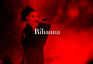 photo of Rihanna holding microphone