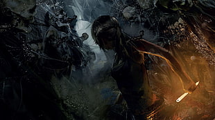 game wallpaper, Rise of the Tomb Raider, Lara Croft, digital art