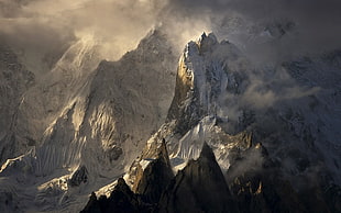 glacier mountain wallpaper, landscape, nature, Himalayas, snowy peak