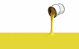 can pourin yellow paint with white background HD wallpaper