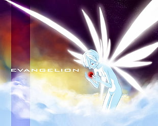 white and pink flower painting, anime, Neon Genesis Evangelion, Ayanami Rei