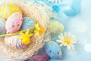 oval assorted-color egg decor lot