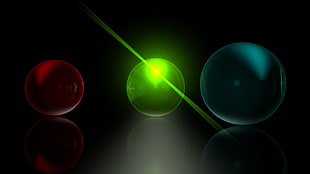 red, green, and blue round lights HD wallpaper