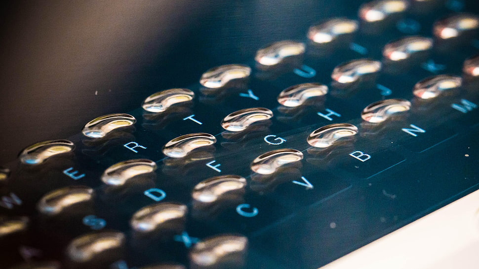 black laptop keyboard with accessory HD wallpaper