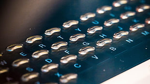 black laptop keyboard with accessory HD wallpaper