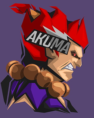 Akuma illustration, Akuma, Capcom, purple background HD wallpaper