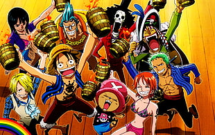 One Piece characters wallpaper, One Piece, anime, Sanji, Nico Robin