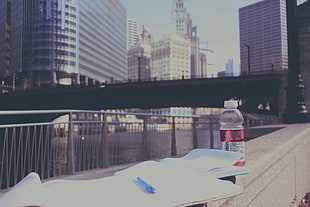 clear plastic bottle on white surface, cityscape, Chicago