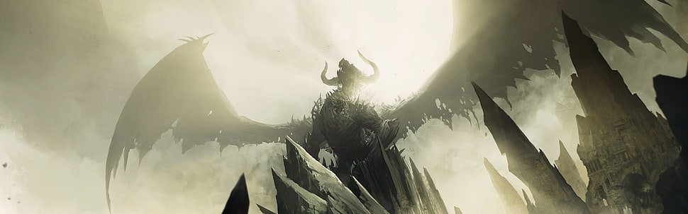 game digital wallpaper, multiple display, Guild Wars 2, video games HD wallpaper