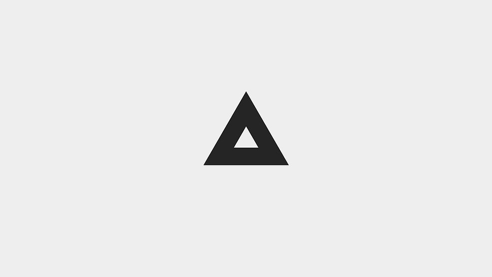 black triangle illustration, abstract, minimalism, triangle, white HD wallpaper