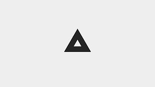 black triangle illustration, abstract, minimalism, triangle, white