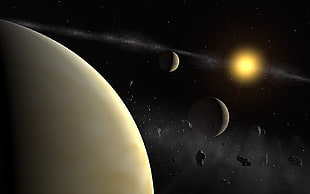 sun and planets graphic illustration