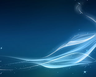 blue wave with sparks display wallpaper