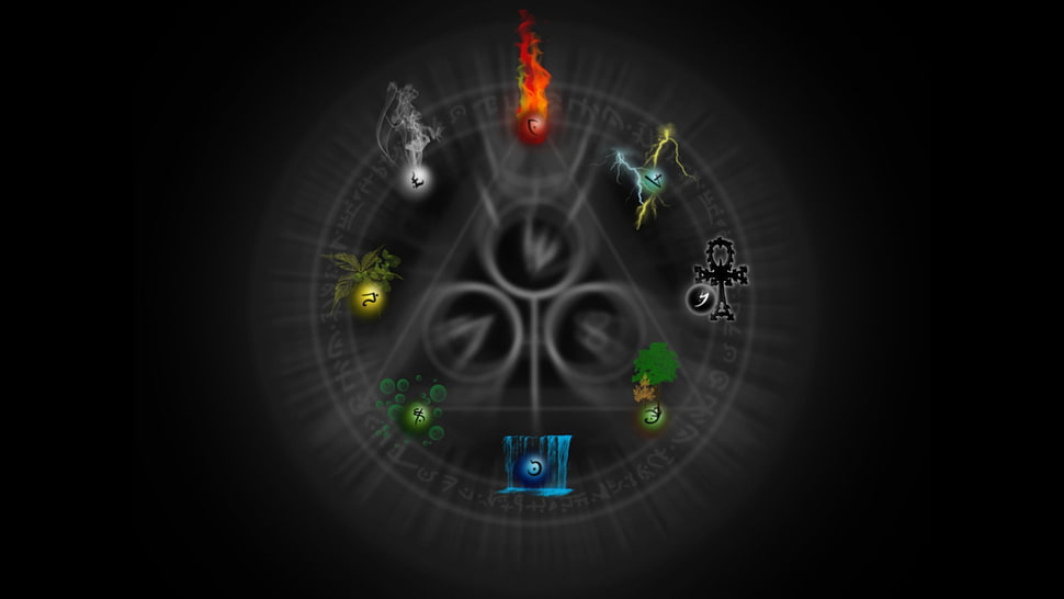 assorted element painting, magic, elements HD wallpaper