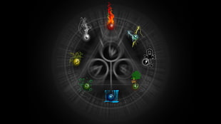 assorted element painting, magic, elements