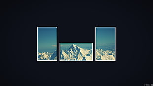 snowcapped mountain 3-panel collage photo