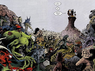 anime monster illustration, Sandman, Morpheus, Lucifer, hell