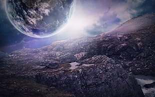 earth planet digital wallpaper