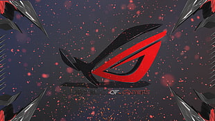 black and red Air Jordan basketball shoe, Republic of Gamers, ASUS, spike , 3D