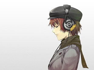 anime character wearing headphones