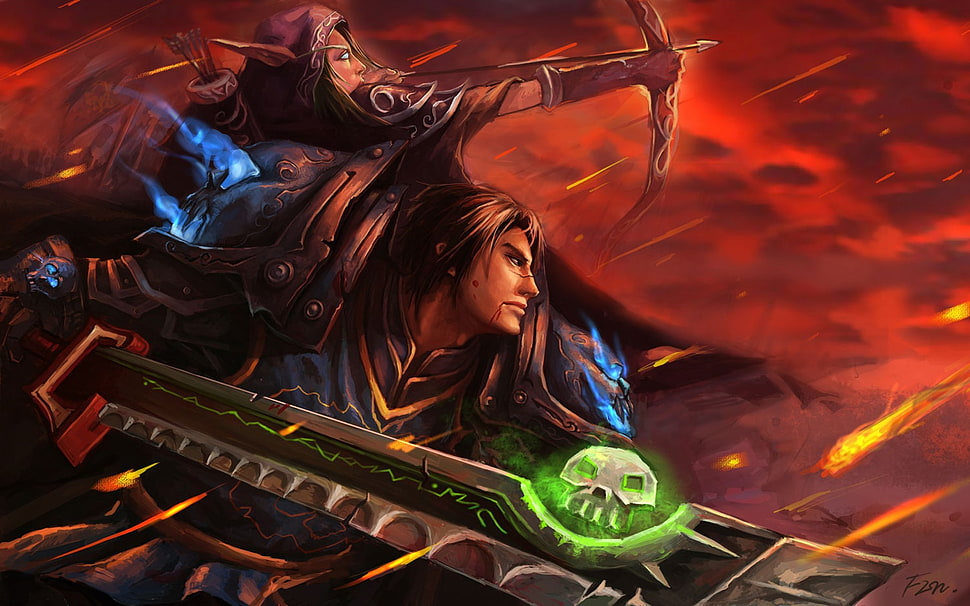 man holding gray sword poster, World of Warcraft, Ashbringer, corrupted ashbringer, video games HD wallpaper