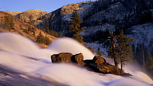 white snow, Yosemite National Park, nature, landscape, mountains HD wallpaper