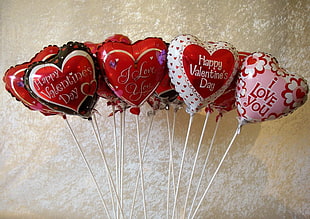 red-and-white Valentine balloon lot