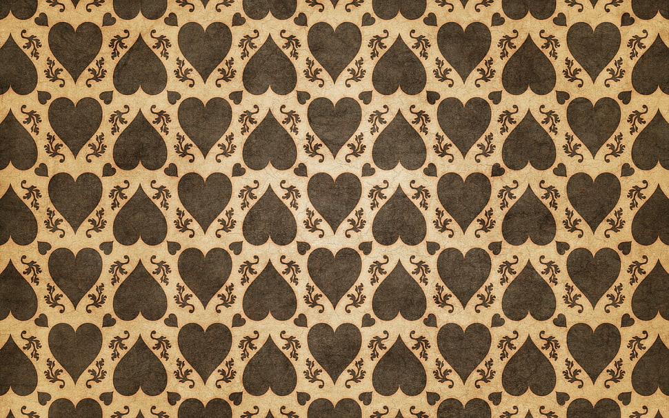 white and black heart-themed board HD wallpaper