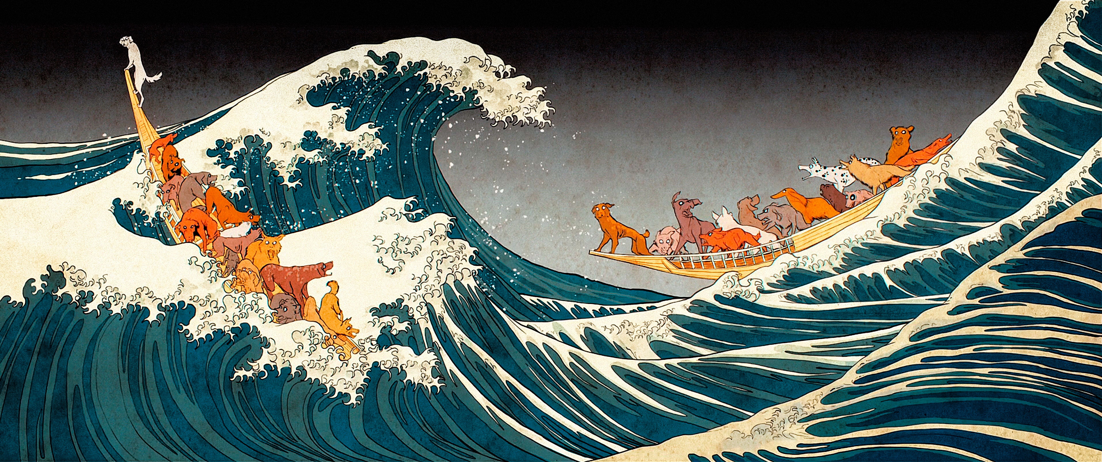 The Great Wave Of Kanagawa By Hokusai Painting Isle Of Dogs