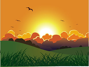 photo of sunset and clouds