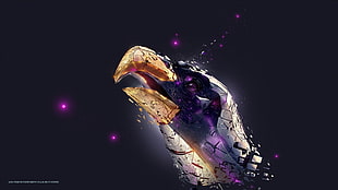 gray eagle decor, Jupiter, eagle, purple, Desktopography