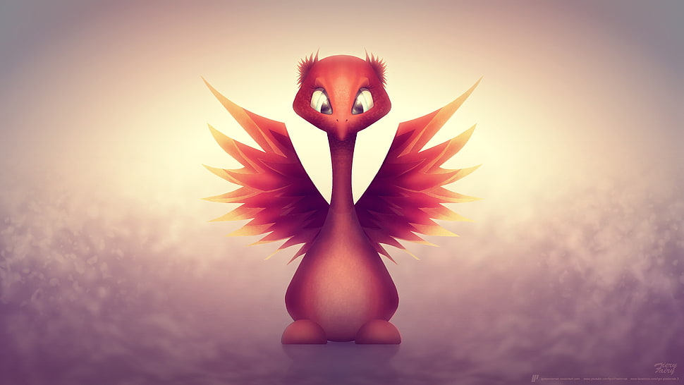 baby red dragon illustration, dragon HD wallpaper